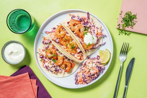 Hello Fresh Tacos, Shrimp Tacos Recipe, Carrot Slaw, Shrimp Taco Recipes, Hello Fresh Recipes, Shrimp Tacos, Hello Fresh, Batch Cooking, How To Cook Shrimp