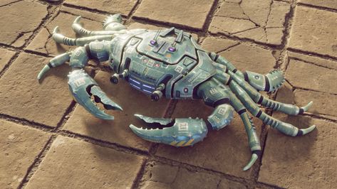 ArtStation - Robot Crab (game model) Crab Robot, Robot Structure, Robotic Creatures, Sculpting Reference, Alien Plants, Crab Art, Thirteen Reasons Why, Cleaning Robot, 3d Games