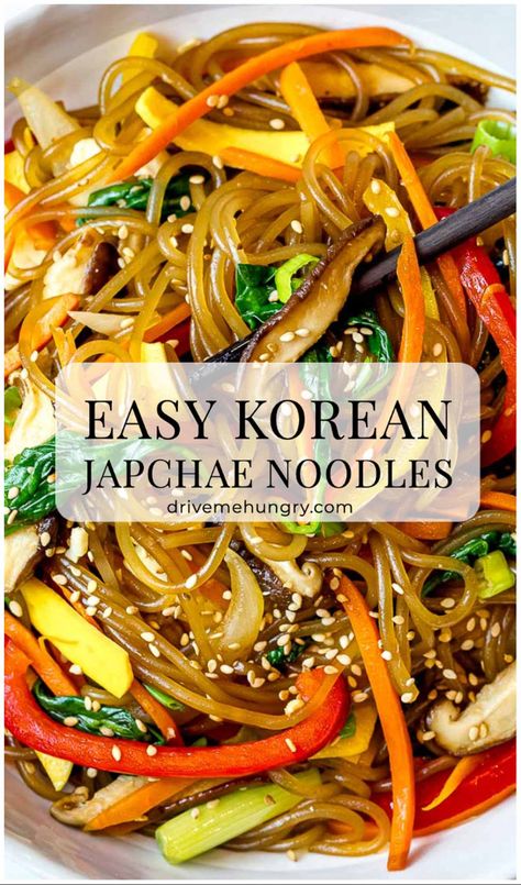 Potato Starch Noodles, Glass Noodle Stir Fry, Japchae Noodles, Stir Fried Vegetables, Glass Noodles Recipe, Korean Glass Noodles, Noodle Stir Fry, Asian Noodle, Sweet Potato Noodles