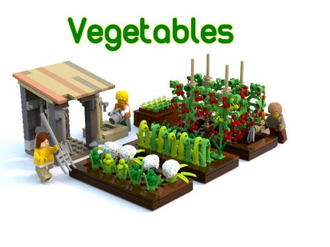 LEGO IDEAS - Product Ideas - Vegetable Garden Lego Garden, Lego Tree, Lego Furniture, Lego Challenge, Lego Display, Lego Diy, Lego Activities, Lego Modular, Lego Craft