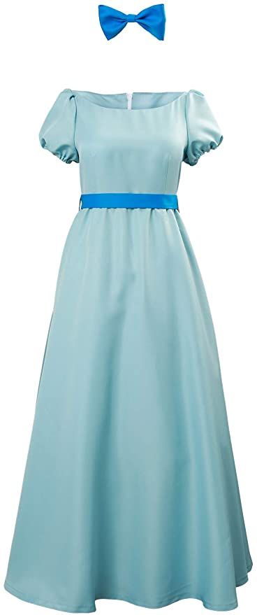 Wendy Peter Pan Costume, Wendy Cosplay, Blue Dress For Women, Wendy Costume, Maxi Blue Dress, Fancy Maxi, Wendy Dress, Blue Dresses For Women, Belt Bow