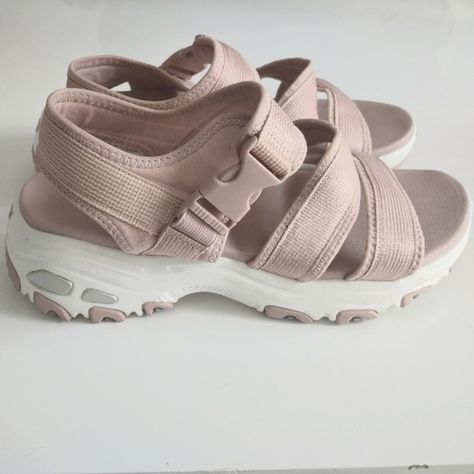 Skechers Yoga Sandals, Size:6. Very comfortable! Slightly used! Yoga Sandals, Color Pastel, Skechers Shoes, Mary Jane Sneaker, Pastel Pink, Pink White, Style Fashion, In Style, Size 6