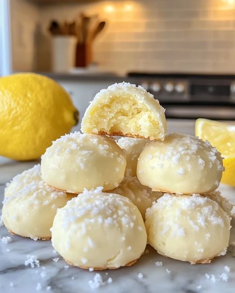 Lemon Snowball Cookies are buttery, tangy, and melt-in-your-mouth treats. Perfect for holiday baking! Try them now. Lemon Snowball Cookies, Christmas Cookie Platters, Snowball Cookies Recipe, Snowball Cookie, Bacon Jam Recipe, Cookie Recipes Holiday, Cookie Platters, Snowball Cookie Recipe, Christmas Cookie Recipes Holiday