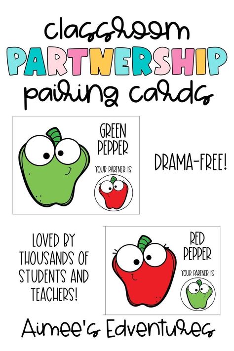 Class Partner Cards, Partner Sticks Classroom, Partner Picking Cards Free, Partner Pairing Cards, Partner Pairing Cards Free, Partner Math Games Kindergarten, Partner Cards For The Classroom Free, Classroom Partner Cards, Picking Partners In Classroom