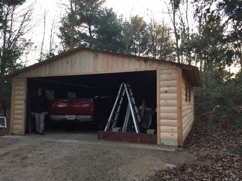 Enclosing Your Metal Carport With Wood: 10 Building Decisions – AprylAnn Closing In A Carport, Carport To Garage Conversion, Enclosing A Carport, Garage Into A Bedroom, 3 Car Carport, Small Garage Door, Enclosed Carport, Carports For Sale, Building A Carport