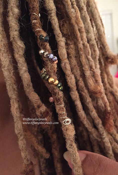 Loc jewelry tutorials on YouTube & loc jewelry @ www.tiffanyslocjewels.com Loc Jewelry On Starter Locs, Microloc Jewelry, Beaded Locs, Diy Loc Jewelry, Loc Sprinkles, Dreadlocks Diy, Loc Accessories, Crystal Ideas, Loc Beads