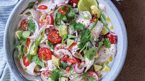 Beachside ceviche - Eat Well Recipe - NZ Herald Raw Fish Recipes, Eating Well Recipes, Ceviche Recipe, Raw Fish, Fish Curry, Quick Easy Snacks, Quick And Easy Recipes, Fish Fillet, Seafood Dishes