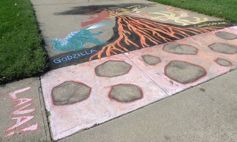 Chalk Obstacle Course, Chalk Activities, Fun Chalk Art, Kids Obstacle Course, Backyard Kids Play Area, Sidewalk Chalk Art, Sidewalk Art, Daycare Activities, Sidewalk Chalk