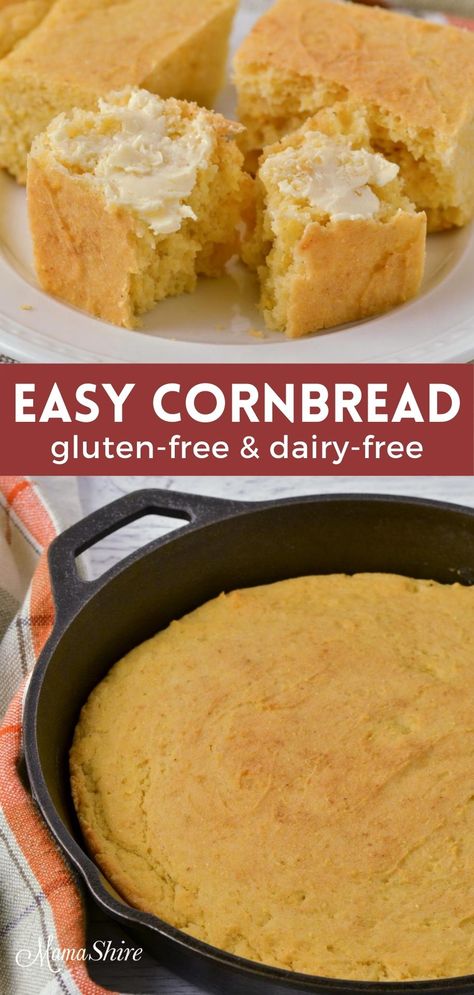 Dairy Free Cornbread Recipe, Gluten Free Vegan Cornbread, Gluten Free Cornbread Recipe, Cornbread Recipe Sweet, Vegan Cornbread, Gluten Free Cornbread, Southern Cornbread, Cookies Gluten Free, Cornbread Recipe