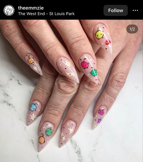 Stardew Valley Acrylic Nails, Stardew Valley Nail Art, Acnh Nails, Stardew Nails, Stardew Valley Nails, Video Game Nails, Nintendo Nails, Nerd Nails, Nerdy Nails