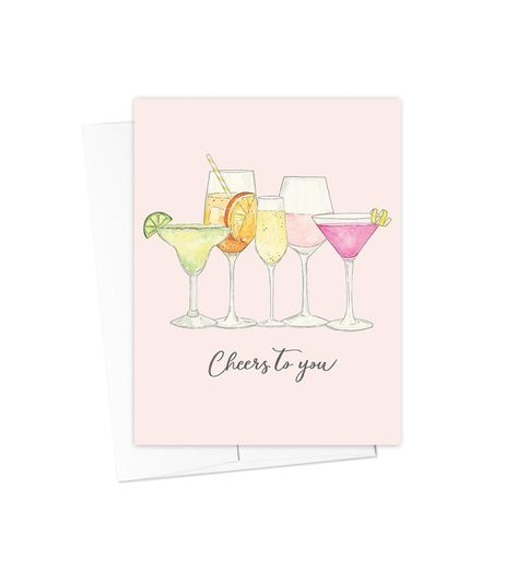 Cheers to Friday 🥂🍾 Here’s one of my new card designs from #oneadayinmay2024 we are officially 1/3 through the month which is crazy, but it’s been so good to create or paint something everyday! #greetingcards #cheerstoyou #fairewholesale #watercolorart #greetingcarddesign #cocktails Martini Birthday, Cheers To Friday, Congratulations Greeting Card, Congratulations Greetings, Fold Envelope, Greeting Card Design, Card Designs, Birthday Greeting Cards, White Envelopes