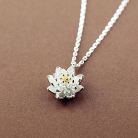 GET $50 NOW | Join RoseGal: Get YOUR $50 NOW!http://www.rosegal.com/necklaces/graceful-lotus-flower-shape-pendant-370775.html?seid=2275071rg370775 Pendants For Women, Necklace Chain Types, Lotus Necklace, Fine Silver Jewelry, Flower Pendant Necklace, 925 Sterling Silver Chain, Collar Jewelry, Flower Pendant, Silver Pendant Necklace