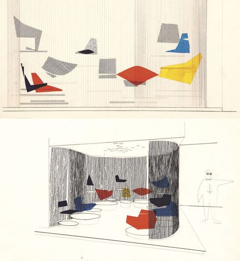 Pierre Paulin Furniture Sketch, Furniture Design Sketches, Pierre Paulin, Arch Interior, Architecture Portfolio, Objects Design, Design Sketch, Architecture Drawing, Icon Design