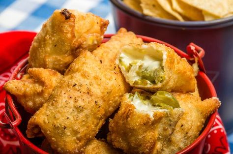 Quick and easy, these Cowboy Candy Poppers are perfect to serve at your next gathering.  Only three ingredients make up these mouth watering poppers that you can make ahead or assemble, cook and se... Cowboy Candy Uses, Cowboy Candy Appetizer, How To Use Cowboy Candy, Recipes With Cowboy Candy, Cowboy Candy Dip, Cowboy Bites, Party Munchies, Deep Fried Recipes, Cowboy Candy