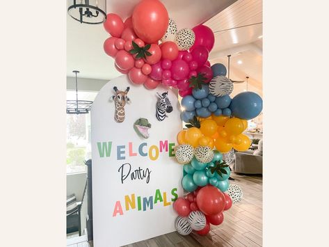 Buy Party Animal Balloon Arch Birthday Party Balloon Garland Online in India - Etsy Party Animal Balloon Garland, Safari Balloons, Matte Balloons, Party Animals Birthday, Safari Balloon, Zebra Party, Animals Party, Girls Birthday Party Themes, Animals Birthday