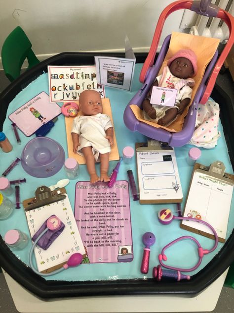 Community Helpers Provocation, Jobs Eyfs Activities, Community Helper Reggio Emilia, Community Helper Provocations, Reggio Community Helpers, Miss Polly Had A Dolly Activities Eyfs, Hospital Eyfs Activities, People Who Help Us Activities For Toddlers, People Who Help Us Activities Preschool