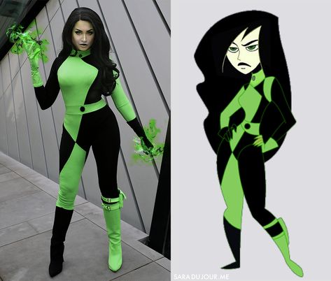 Shego Cosplay + Costume - Kim Possible • Sara du Jour Black Shego Costume, Sheego Cosplay, She Go Costume Kim Possible, Villian Halloween Costumes Female, Shego And Drakken Costume, Kim Possible Costume Couple, Shego And Kim Possible Costume, Sheego Kim Possible, Kim Possible And Shego Costume