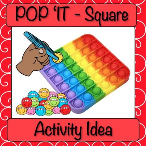 EmmaJo OT on Instagram: “Pop it! Kids love these!❤️ Use a rainbow square Pop’it for this activity. These cards are available on my TpT store - link in bio.” Midline Crossing, Visual Perceptual Activities, Visual Perception, Following Directions, Activity Ideas, Pop It, Tweezers, Pom Poms, Fine Motor