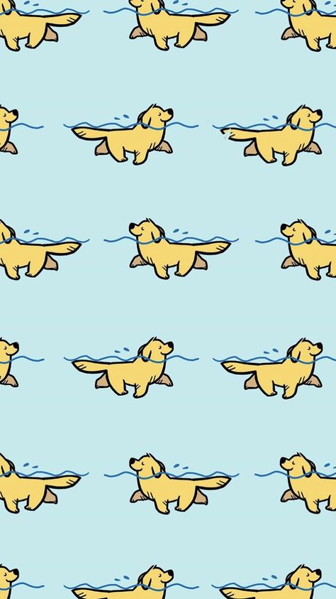 Goldendoodle Wallpaper Iphone, Dog Pattern Wallpaper, Golden Retriever Wallpaper, Golden Retriever Illustration, Anjing Pug, Golden Retriever Art, 강아지 그림, Whatsapp Wallpaper, Phone Wallpaper Patterns