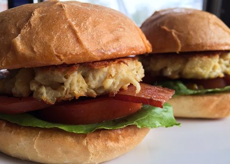 A while ago I wrote a recipe for The Best Crab Cakes Ever – and they really are. I wanted to put a small appetizer option on my food truck, and decided to make a hybrid BLT with them. The crab cakes themselves are super easy to make, and turning them into sliders is a cinch. [...] Blt Sliders, Crab Cake Sliders, Best Crab Cakes, Small Appetizers, Sriracha Mayo, Crab Cake, Slider Buns, Interesting Recipes, The Crab