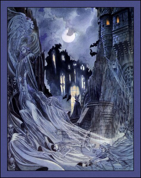 ERIC KINCAID HAUNTED CASTLE....... Ghosts Art, Night Shadow, Luis Royo, Haunted Castle, Fantasy Castle, Gothic Horror, Vintage Gothic, Dark Matter, Scary Stories