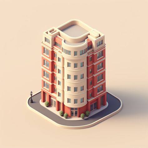 Isometric Building Architecture, Building Isometric, Isometric Building, Isometric Drawing, Building Illustration, Isometric Art, Isometric Illustration, 3d Building, High Rise Building