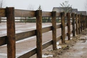 3-Rail Wood Fences – Horse Farm Services Pasture Fencing Ideas, 3 Rail Fence Wood, Wood Rail Fence Ideas, Board Fence Farm, Diy Horse Paddock, Wood Horse Fence, 3 Rail Fence, Property Fence, Horse Organization