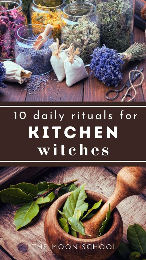 Kitchen Witchery: 10 Rituals for the Hearth Witch Kitchen Witch Decor, Hearth Witch, Witch Lighting, Kitchen Witch Recipes, Witchy Kitchen, Herbs Tea, Medicinal Herbs Garden, Witch Spirituality, Kitchen Witchery