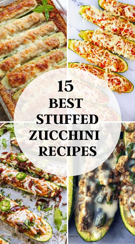 Tuna Stuffed Zucchini Boats, Breakfast Zucchini Boats, Zucchini Recipes Stuffed, Rice Stuffed Zucchini Boats, Filled Zucchini Recipes, What Goes With Zucchini, Meal Prep With Zucchini, Stuffed Baked Zucchini Recipes, Zucchini Stuffed Boats