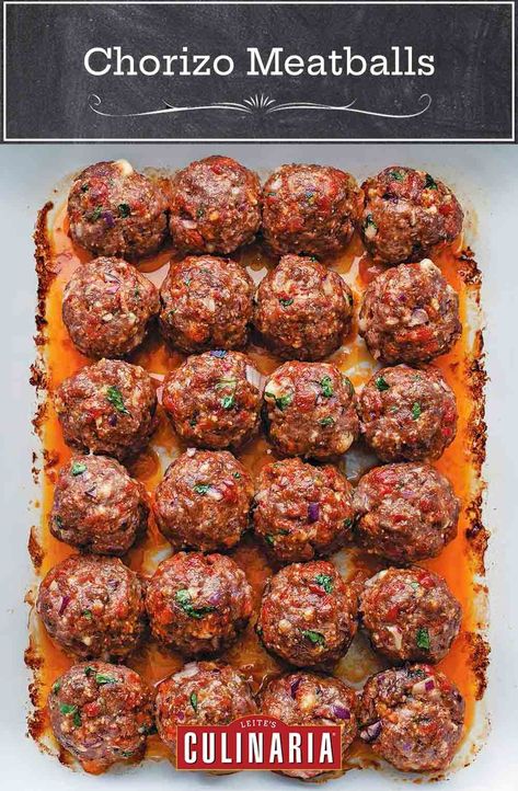 Chirozo Recipes, Chorizo Recipes Dinner, Chorizo Meatballs, The Best Meatballs, Moroccan Meatballs, Homemade Chorizo, Beef Chorizo, Chorizo Recipes, Good Meatloaf Recipe