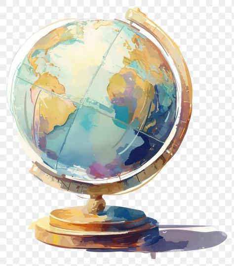 Watercolor Globe, Png Accessories, Aesthetic Pngs, Desk Globe, Png Elements, Awesome Designs, Creative Fonts, Cute Photos, Free Png