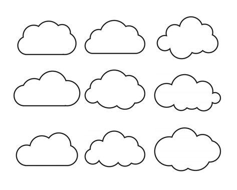 Clouds To Draw, How To Draw A Cloud, Cute Clouds Drawing, Cloud Drawing Simple, Drawing Of Clouds, Cloud Drawings, How To Draw Clouds, Cloud Symbol, Drawing Clouds