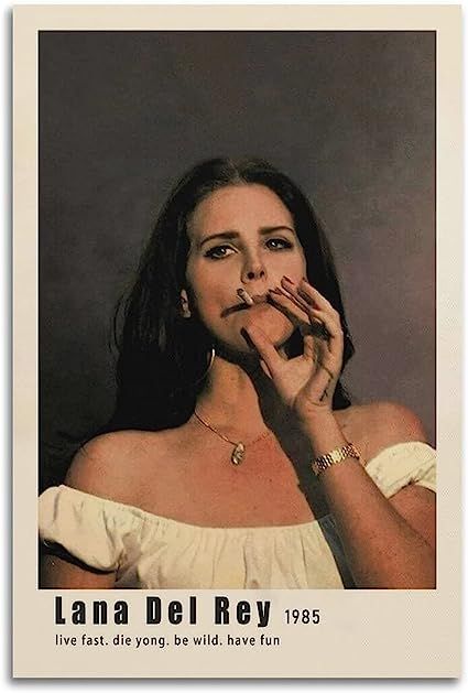 Lana Del Rey Poster Vintage, Lana Del Rey Poster, Posters On Wall Bedroom, Canvas Wall Art Living Room, Living Room Poster, Vintage Room Decor, Dorm Posters, Art Cover, Poster Room