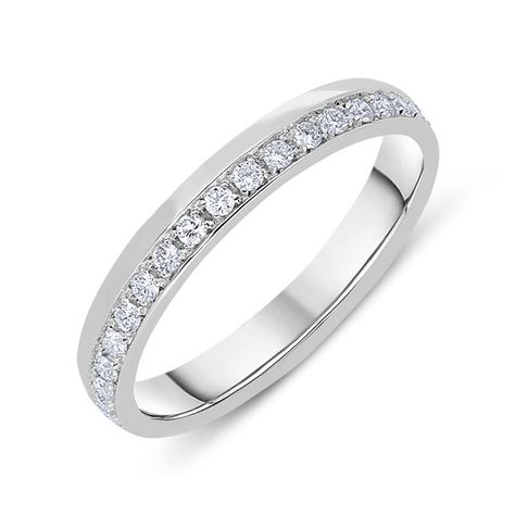 18ct White Gold 0.22ct Diamond Channel Set Half Eternity Ring #cwsellorsdiamondjewellery #ring White Gold Eternity Band With Channel Set, White Gold Eternity Band Channel Set For Wedding, White 14k Gold Channel Set Diamond Ring, Diamond White Channel Set Eternity Band, Timeless Diamond White Channel-set Eternity Band, Pave Wedding Bands, Diamond Collection, Half Eternity Ring, Platinum Ring