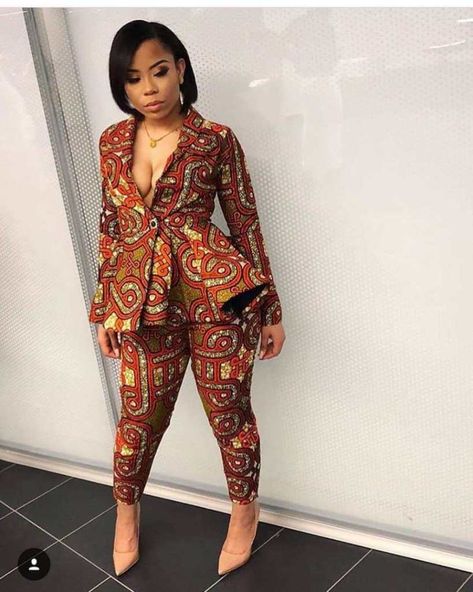 Latest Afrcan Ankara Aso Ebi Styles for Wedding and Parties -  DeZango  FacebookTwitterWhatsAppAddThis Ankara Overalls, African Pants Suit, African Pants, African Print Pants, African Tops, African Fashion Designers, Afrikaanse Mode, Chique Outfits, African Inspired Fashion