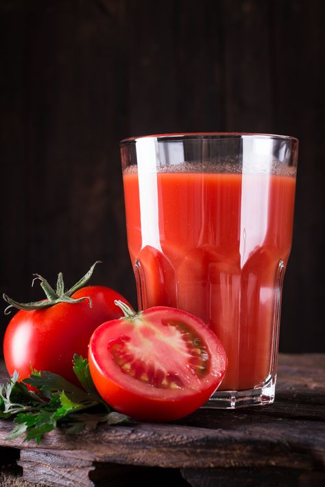 Glass of tomato juice with vegetables on wooden background… | Flickr Red Drinks, Acid Reflux Diet, Tomato Juice, Wooden Background, Canning Recipes, Eye Health, Digestive Health, Summer Drinks, Low Calorie