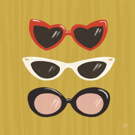 Drawing Sunglasses, Optic Logo, Sunglasses Art, Accessories Design Sketch, Funky Sunglasses, Funky Glasses, Artistic Pictures, Small Drawings, Illustration Fashion Design