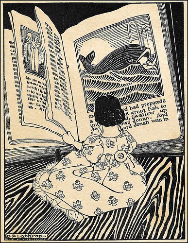 "Hitty, Her First Hundred Years" - 'Reading Jonah and the Great Fish' 1929 Illustrated by Dorothy Lathrop Dorothy Lathrop, A Girl Reading A Book, People Reading, Kids Novels, Reading Art, Books Art, Reading A Book, Girl Reading, Children's Literature