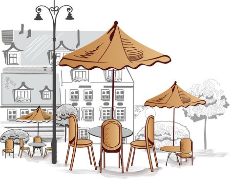 Roadside Cafes 02 Vector #AD , #spon, #ad, #Vector, #Roadside, #Cafes Pottery Barn Wall Art, Umbrella Chair, Window Illustration, City Sketch, Coffee Vector, Iphone 2g, Hospital Interior Design, Outdoor Cafe, Cafe Art