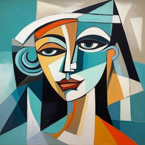 Picasso Cubism Portraits, Picasso Paintings Cubism, Abstractionism Art Paintings, Kubisme Art, Picasso Cubism Paintings, Cubism Art Picasso, Modern Cubist Art, Cubism Art Modern, Abstractionism Art