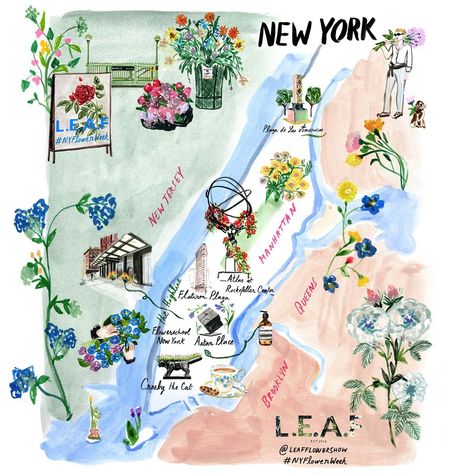 2024 Sketchbook, Flower Magazine, Floral Map, New York Flower, Baby Bouquet, Floral Installations, Meatpacking District, Streets Of New York, Flower Festival