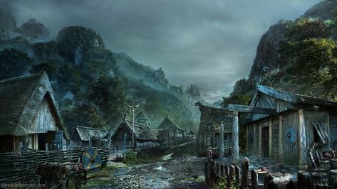 Dump of 50 wallpaper backgrounds. (All 4K and no watermarks) - Album on Imgur White Paint House, Uncharted Game, Arte Viking, Viking Village, Fantasy Village, Uncharted 4, Landscape Canvas Art, Fantasy City, Fantasy Places