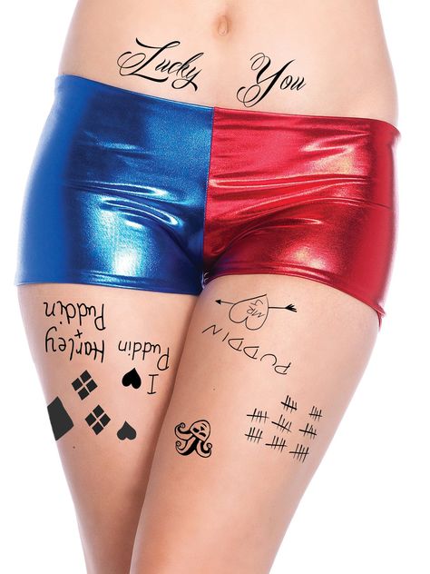 HQ Temporary Tattoos Sheet  Face Waist and Leg Tats  16 Total  Costume / Cosplay ** Want additional info? Click on the image. (Note:Amazon affiliate link) Harley Quinn Tattoos Costume, Easy Harley Quinn Costume, Harley Quinn Tattoo Ideas, Harley Quinn Disfraz, Arley Queen, Leg Tats, Harley Quinn Halloween Costume, Harley Quinn Tattoo, Harley Quinn Makeup