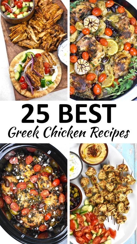 Grecian Chicken Recipes, Greek Chicken Dishes, Chicken Entree Recipes, Greek Chicken Dinner, Quick Greek Chicken, Chicken For Greek Salad, Grilled Greek Chicken Recipes, Greek Chicken Bake, Greek Dishes Traditional Chicken