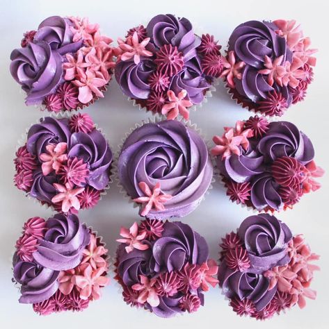 Isabella Encanto Birthday Cupcakes, Purple Flower Cupcakes Ideas, Isabella Cupcakes Encanto, Isabella Encanto Party Ideas Cake, Special Occasion Cupcakes, Encanto Birthday Party Cupcakes, Encanto Cake Isabella, Encanto Cupcake Cake, Encanto Birthday Party Cake Isabella