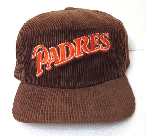 AS IS *very wearable* Rare vtg 80s SAN DIEGO PADRES HAT Corduroy Brown Men/Women #MLBLicensed #SanDiegoPadres Padres Hat, San Diego Padres Hat, California Dreamin', San Diego Padres, Baseball Jerseys, Cali, Mlb, San Diego, California