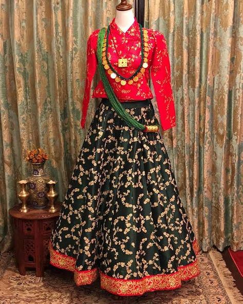 Nepali Lehenga, Nepali Dress, Nepali Saree, Nepali Traditional Dress, Nepali Clothes, Nepali Dress Fashion, Nepali Traditional Dress Women, Nepali Cultural Dress, Rai Dress Nepali