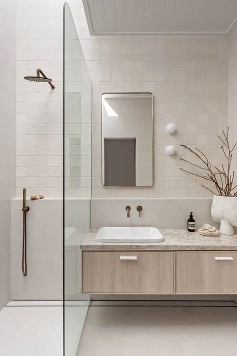 Understand what’s important when it comes to buying tiles for a successful renovation, covering your vision, lifestyle, tiler and more. Yabby Tapware, Coastal Bathroom Design, Antique Brass Bathroom, Neutral Bathroom, Matte Tile, Coastal Bathrooms, Matte Material, Tile Inspiration, Grout Color