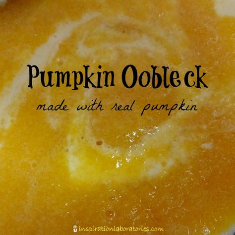 Halloween Science: Pumpkin Oobleck - fun sensory play made with real pumpkin Pumpkin Oobleck, Pumpkin Sensory, Leaf Science, Fall Science Activities, Science Halloween, Apple Science, Before And After School, Cornstarch And Water, Water Inspiration