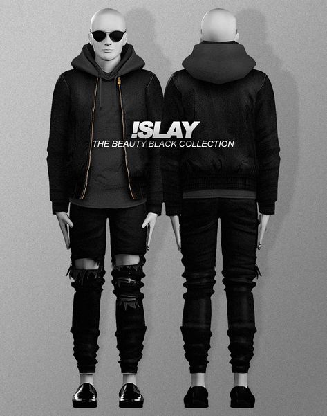 i-slay: • The Black Beauty Collection • 01 Swatch... - Playing Sims 4 Sims 4 Cc Outfits Male, Sims 4 Cc Outfits, Sims 4 Cc Clothes, Male Hoodie, Sims 4 Men Clothing, Outfits Male, Sims 4 Hair Male, Sims 4 Male Clothes, Sims 4 Piercings